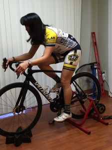 Lucie Oren at her latest bike fit, conducted by Julie Young. 